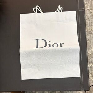 Dior White Shopping Bag with Gray Logo